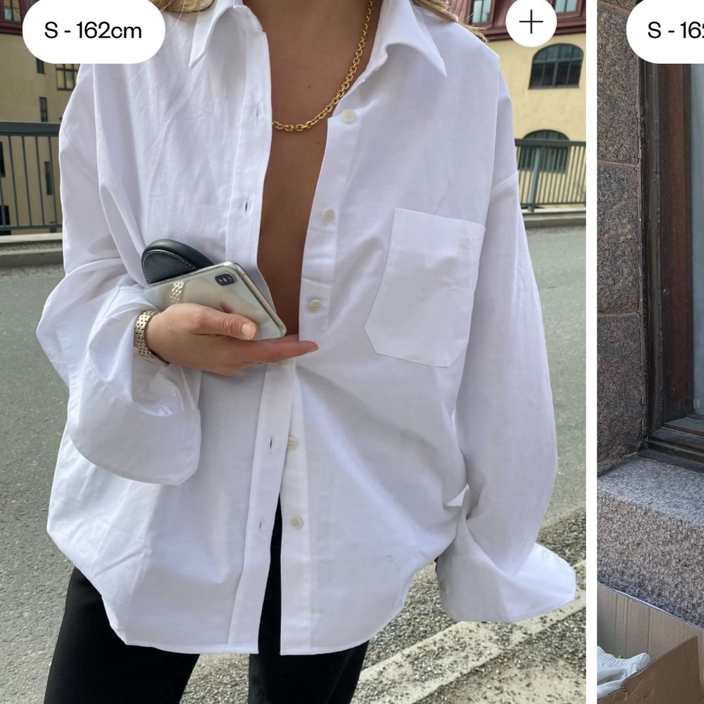 Djerf Avenue Breezy Shirt in White / size medium